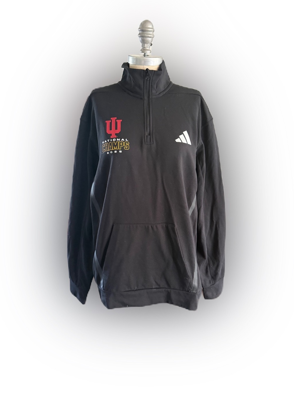 Adidas Men’s Training IndianaUniversity National Football Champs Quarter Zip Up.